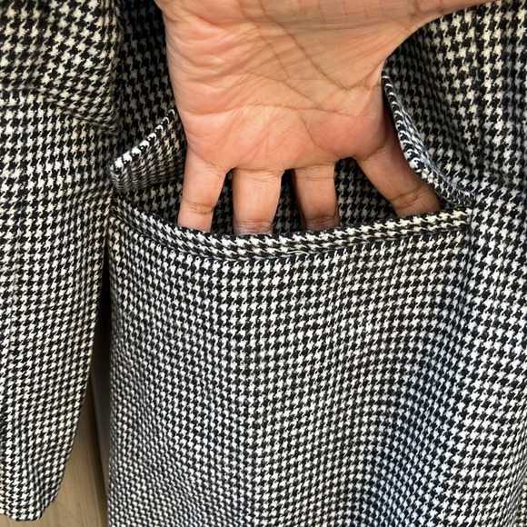 Trish Scully Women's Houndstooth Double Breasted Blazer 12 Wool Academia Preppy - Picture 5 of 11